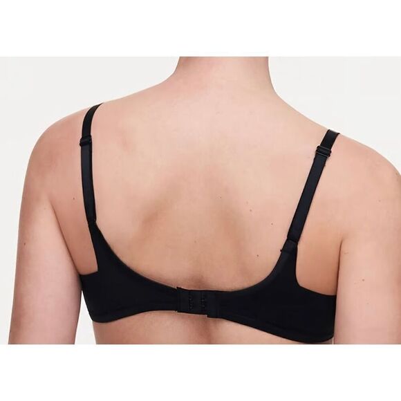 Chantelle NWT Women’s Memento Lace Unlined Demi Bra Black/Pink Lurex 34B - Picture 4 of 6